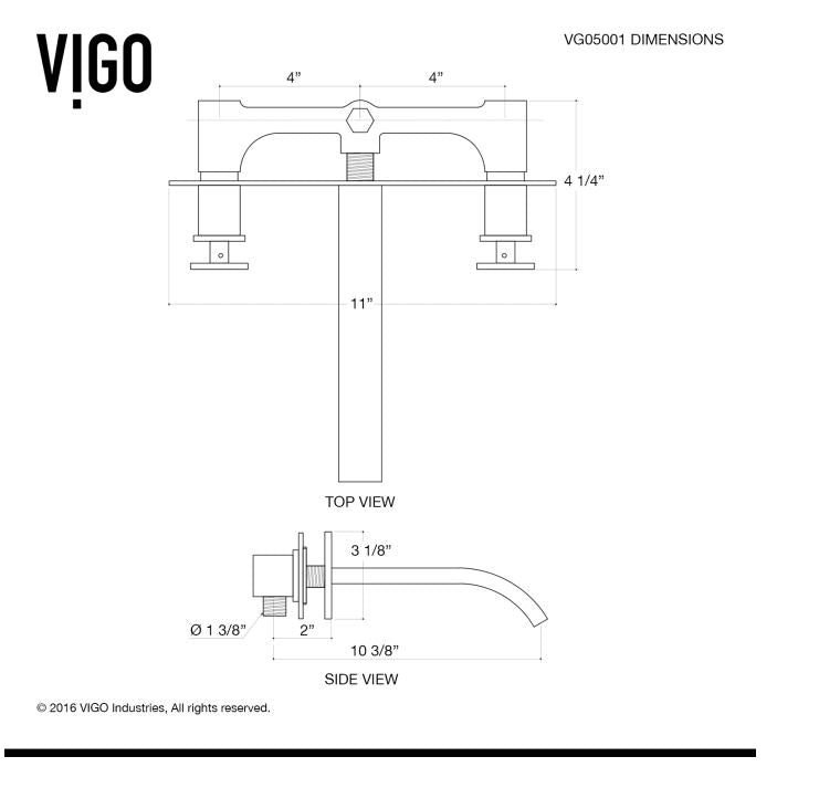 VIGO Titus Wall Mount Bathroom Faucet